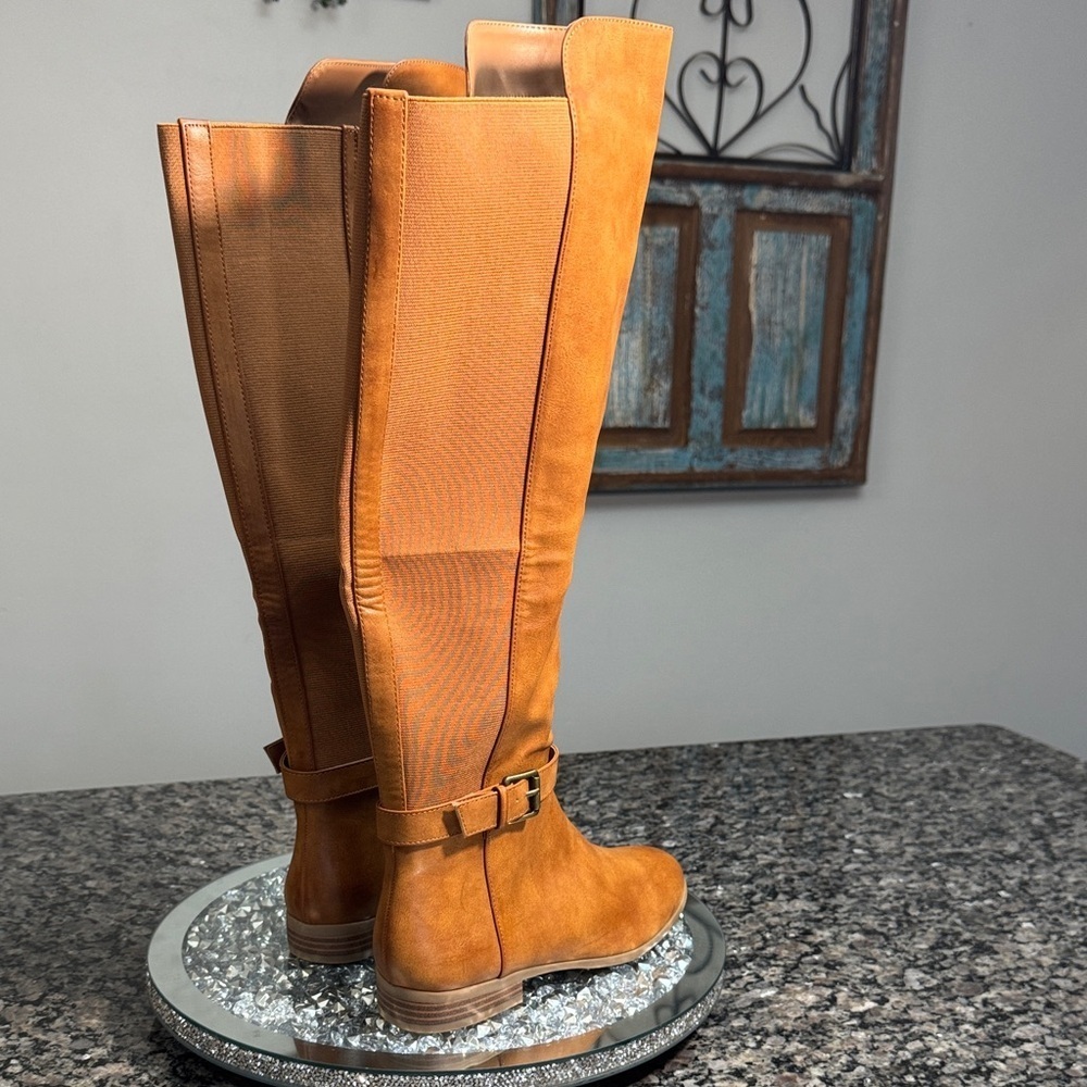 Style & Co. Women's Brown Over the Knee Boots with elastic stretch NWT 6